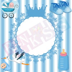 Puset ve Leylekli Çikolata Etiketi Mavi Puset ve Leylekli Çikolata Etiketi Mavi