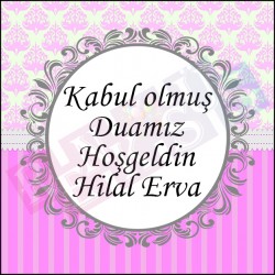 Gümüş Çerçeveli Çikolata Etiketi Pembe Gümüş Çerçeveli Çikolata Etiketi Pembe