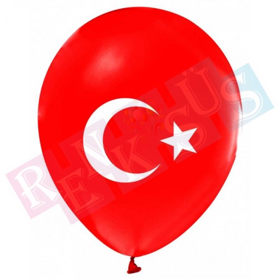 Balon Türk Bayraklı Kırmızı