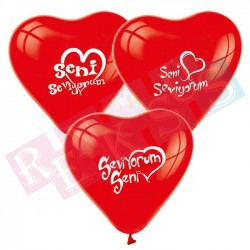 Balon Seni Seviyorum Kalpli Kırmızı Paket Balon Seni Seviyorum Kalpli Kırmızı Paket