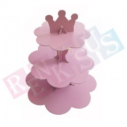 3 Katlı Karton Kek Standı Pembe 3 Katlı Karton Kek Standı Pembe