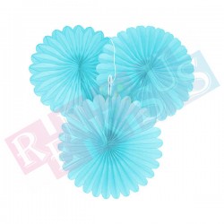 Yelpaze Sarkıt Süs Mavi 3lü Set