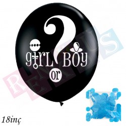45cm Girl Boy Lateks Cinsiyet Belirleme Balonu Siyah Erkek 45cm Girl Boy Lateks Cinsiyet Belirleme Balonu Siyah Erkek