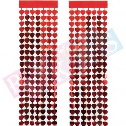 Arka Fon Metalize Kalpli Kırmızı Arka Fon Metalize Kalpli Kırmızı