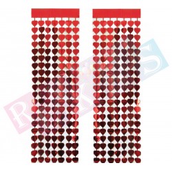 Arka Fon Metalize Kalpli Kırmızı