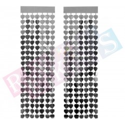 Arka Fon Metalize Kalpli Gümüş