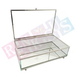 Cam Çikolata Tepsisi Gümüş Cam Çikolata Tepsisi Gümüş