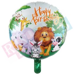 Yuvarlak Safari Karakterli Folyo Balon Yuvarlak Safari Karakterli Folyo Balon